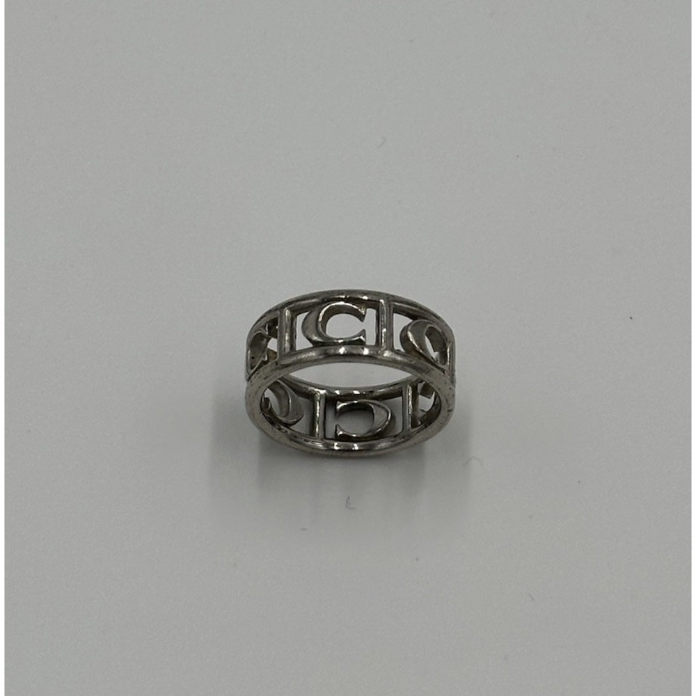 COACH Signature C Cutout Eternity Band Ring Silver Tone Size 7 Monogram Jewelry